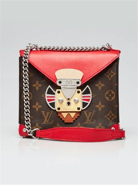 LOUIS VUITTON Monogram Tribal Mask Chain PM Rouge